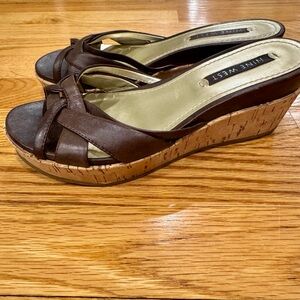 Nine West Dark Brown Wedge Sandals
